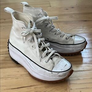Converse Run Star Hike White Canvas Platform High-Top Sneakers Size 7